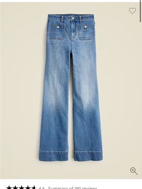 JCrew high rise sailor denim trouser. Size 24. NWOT.